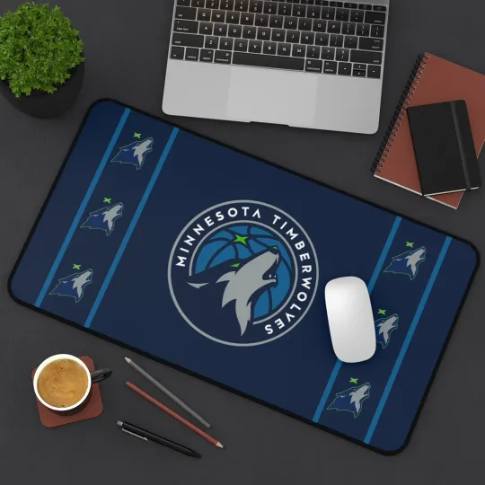 Discover Minnesota Timberwolves Desk Mat Laptop basket mouse pad, Gamer Mousepad nba