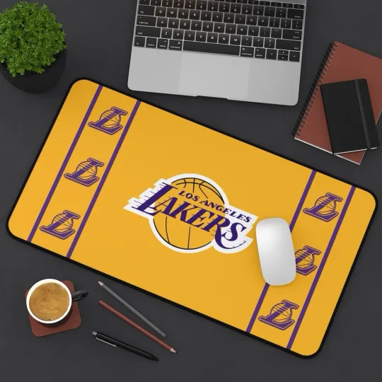 Discover Los Angeles Lakers Desk Mat Laptop basket mouse pad, Gamer Mousepad nba