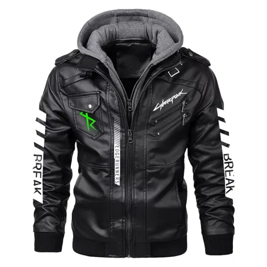 CP 2077 ER David Martinez Cosplay Costume Halloween Black Bomber Leather Jacket