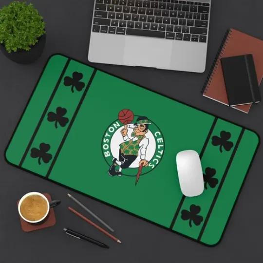 Discover Boston Celtics Desk Mat Laptop basket mouse pad, Gamer Mousepad nba