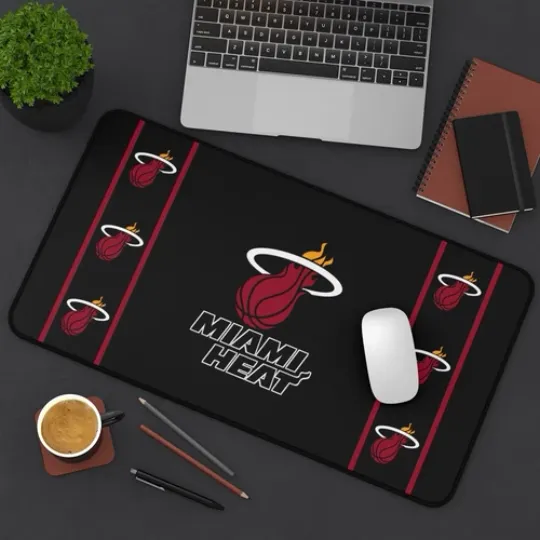 Discover miami heat Desk Mat Laptop basket mouse pad, Gamer Mousepad nba