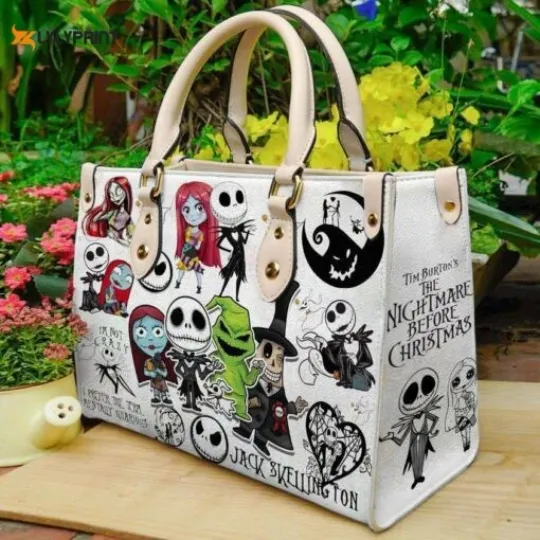 Discover Jack Skellington 2 Leather Handbag For Women Gift