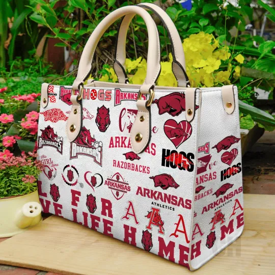 Discover Arkansas Razorbacks Leather Hand Bag CH For Women Gift