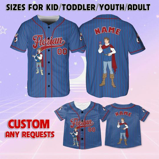 Discover Disney Snow White  Florian Prince Jersey, Disney Florian Prince Jersey, Disney Snow White And 7 Dwarfs Characters Jersey, Disney Trip Shirt