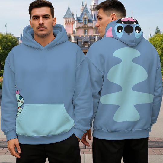 Discover Dis-ney Stitch Costume Hoodie, Cute Cartoon Cosplay Shirt, Magical Kingdom Shirt, Disney Vacation Tee,  Costume Gift