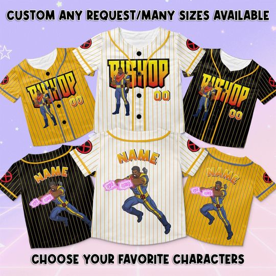 X-Men Bishop Baseball Jersey, Bishop X-Men Jersey Shirt, X-Men 97 Bishop Jersey