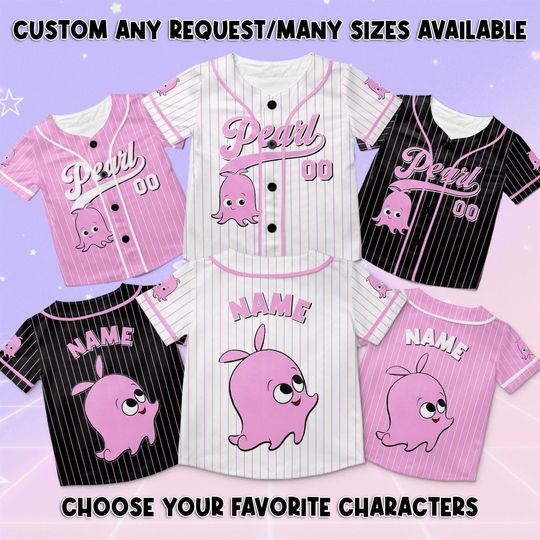 Discover Finding Nemo Pearl Baseball Jersey, Disney Pearl Character Jersey, Disney Finding Nemo Baseball Jersey