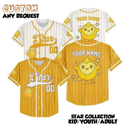 Discover Personalized Star Wish Baseball Jersey, Custom Disney Wish Star Shirt, Cute Character Jersey, Matching Disney Family Outfit, Gift for Fans