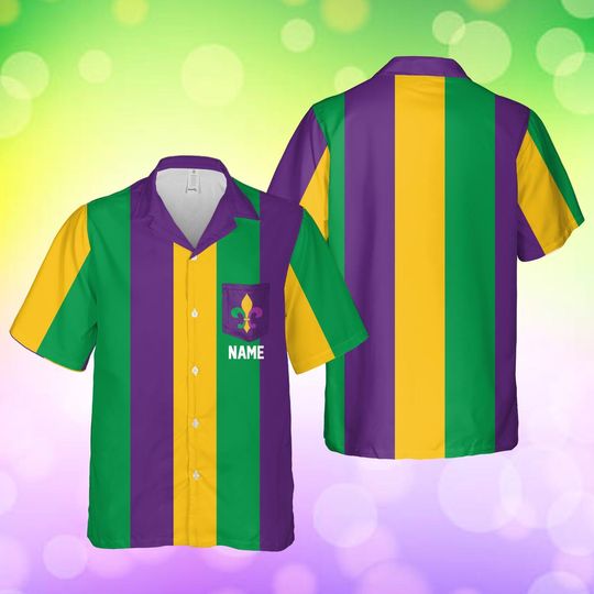 Discover Personalized Mardi Gras Bowling Hawaiian Pocket Shirt, Custom Name Mardi Gras Bowling Shirt, Mardi Gras Team Bowling Uniform, Carnival Wear