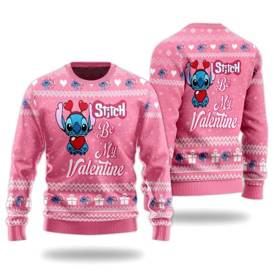 Discover Be My Valentine Ugly Sweater, Cute Cartoon Character Pullover, Cozy Holiday Sweatshirt, Anniversary Gift for Her and Him