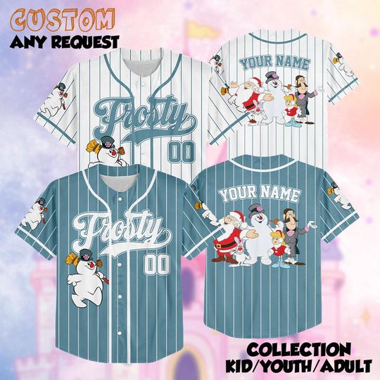 Custom Christmas Frosty The Snowman Baseball Jersey, Snowman Shirt