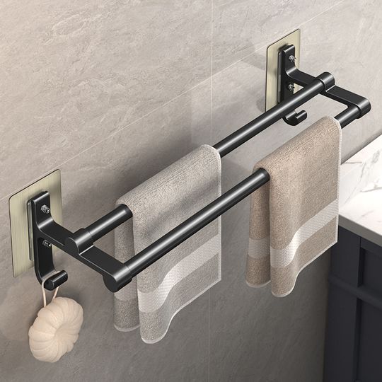 Discover Non-drilling Towel Rack Double Layer Self Adhesive Bathroom Shower Bath Room Toilet Towel Holder Two Bars Hand Towel Holder Rail