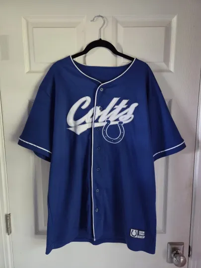 football Indianapolis Colts Baseball Styled Jersey Size L + OSFM Winter Snapback