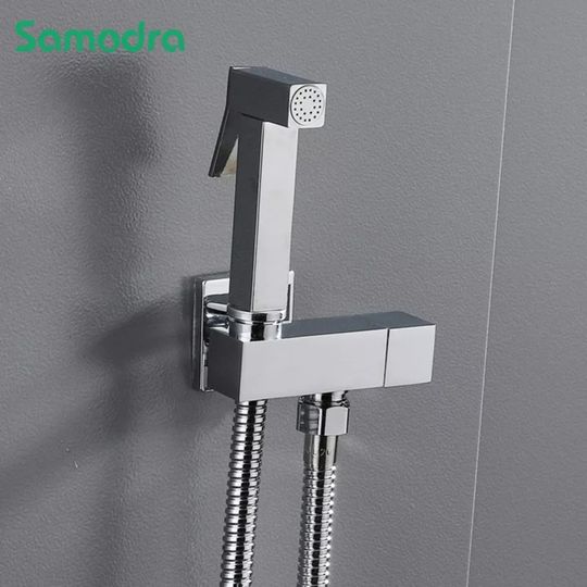 Discover Samodra Bidet Shower Wall Mounted Toilet Bidet Sprayer Set Brass Valve Bathroom Alloy Black Handheld Self Cleaning Bidet Faucet