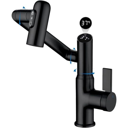 Discover Smart Temperature Bathroom FaucetSingle Handle Bathroom Faucet Bathroom Sink Faucet Kitchen Faucet taps Matte Black