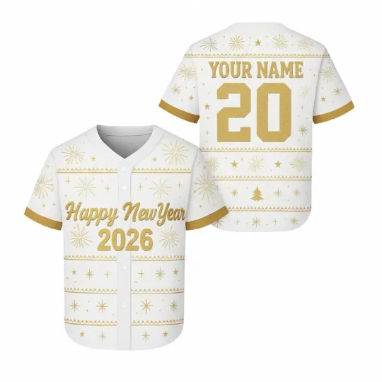 Discover Personalized Happy New Year 2026 Baseball Jersey Unisex S-5XL