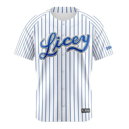 Discover 2025 - 2026 | Licey Baseball Jersey Blue Pinstripe Wilson | Tigres del Licey Men