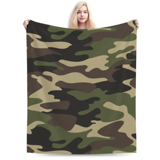 Camouflage Fleece Blanket Soft and Lightweight Flannel Throw Blanket
