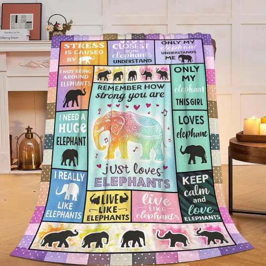 Discover Elephant Fleece Blanket for Girls and Women Cozy Warm Throw Blanket