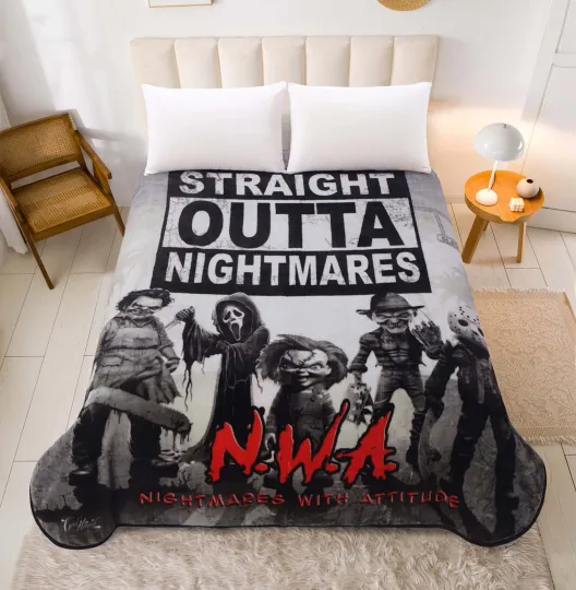 Discover Plush Queen Size Blanket - Extremely Soft - STRAIGHT OUTTA NIGHTMARES
