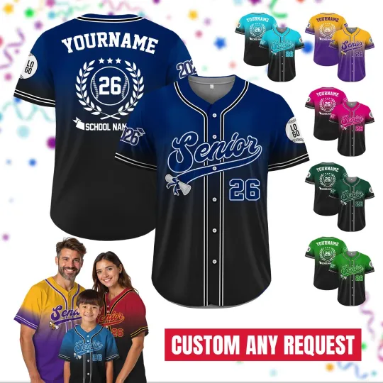 Discover Custom Graduation Baseball Jersey Senior 2026, Personalized Grad Shirt
