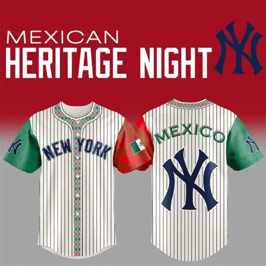 Discover New Yoorrk Yankees Mexican American Heritage Night Custom Jersey 2026