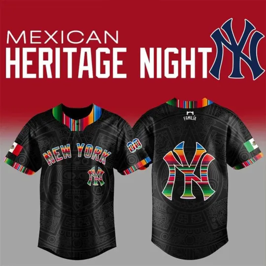 Discover New Yoorrk Yankees Mexican American Heritage Night Custom Jersey 2026