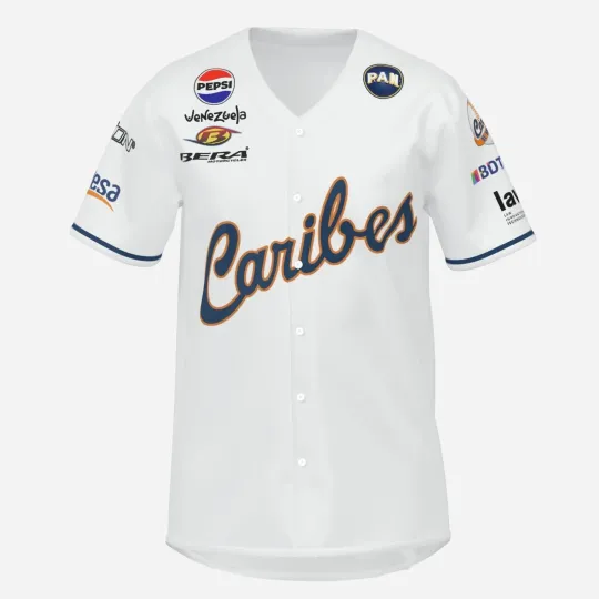Discover Caribes de Anzoategui - camisa baseball shirt Replica venezuela, 2026 white