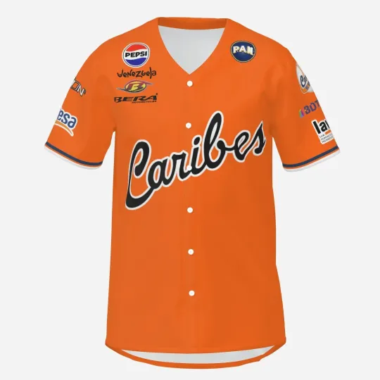 Discover Caribes de Anzoategui - camisa baseball shirt Replica venezuela, 2026 orange