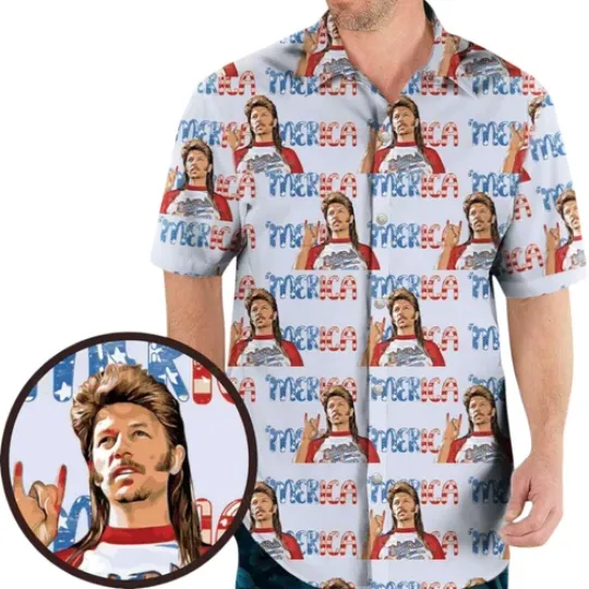 Joe Dirt Merica 4th Of July Pattern Hawaiian Shirt
