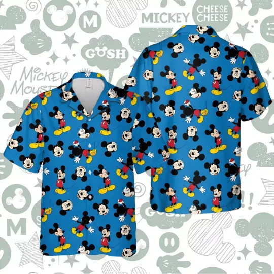 Discover Funny Cartoon Mickey Mouse Disney Character Themed Aloha Hawaiian Shirt