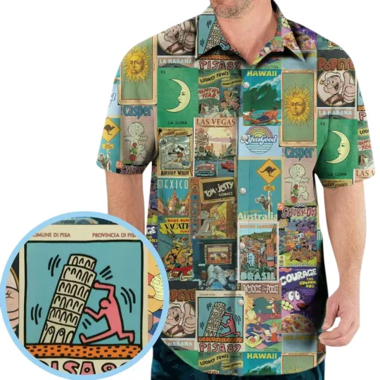 Discover Cartoon Movie Posters in Vintage Hawaiian Shirt