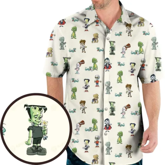 Discover Classic Universal Monster Babies Hawaiian Shirt