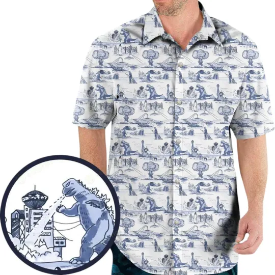 War Apocalypse god zilla Hawaiian Shirt Mens Tropical Shirt