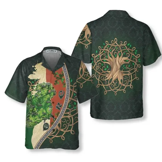Discover Ireland Map Happy Saint Patricks Day Hawaiian Shirt