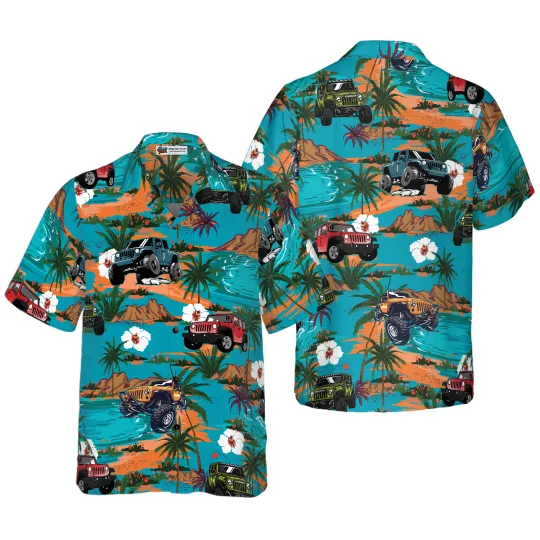 Discover Jeep Car Retro Summer Hawaiian Shirt