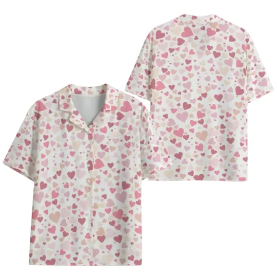 Discover Love Heart Hawaiian Shirt for Men and Women, Valentine's Day Pink Heart Tee