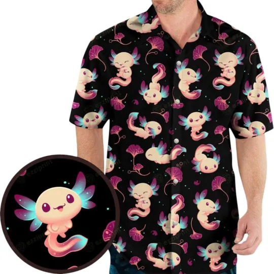 Discover Axolotl Wonders Cute Salamanders Pattern Summer Hawaiian Shirt