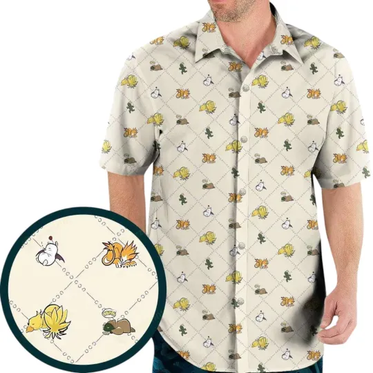 Discover Final Fantasy Sleeping Creatures Pattern Summer Hawaiian Shirt