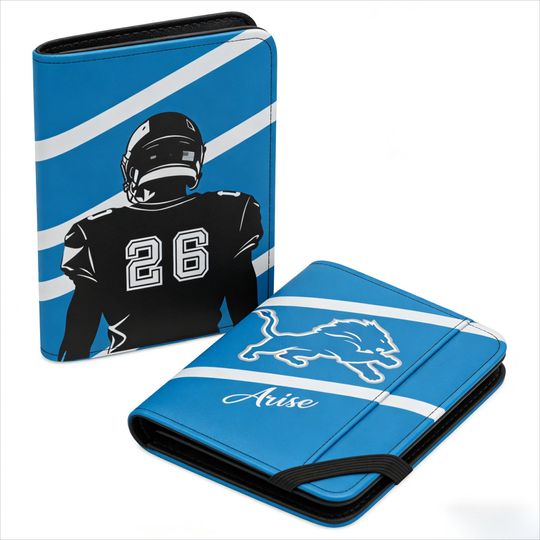 Discover Custom Detroit Football Passport Holder, Personalized Name Travel Cover Gift