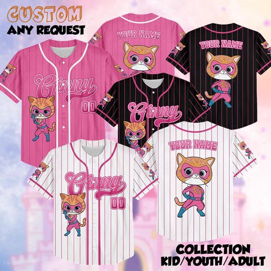 Discover Custom SuperKitties Ginny Baseball Jersey, Personalized Kids Shirt