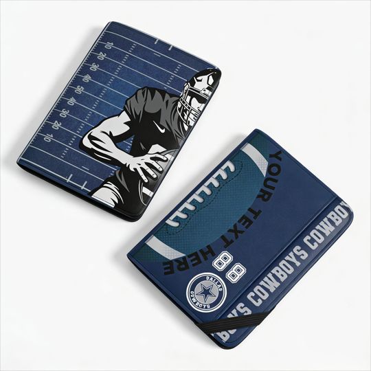 Discover Custom Name Football Passport Holder, Personalized Travel Wallet for Fans Gift