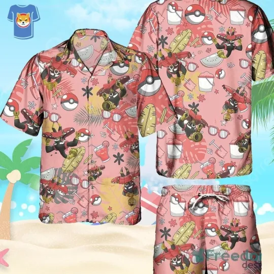 Discover PKM Tapu Bulu Pattern Ball Fans Hawaiian Shirt And Short For Men And Women