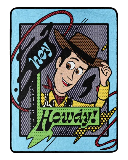 Discover Northwest Toy Story Micro Raschel Throw Blanket, 46" x 60", Pop Art Woody