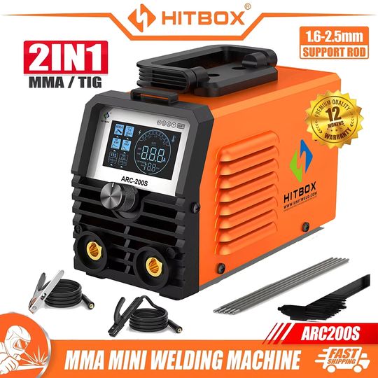 Discover HITBOX ARC200S Welding Machine 2 in 1 ARC MMA LIFT TIG MINI IGBT Inverter LED Digital Display Portable Home Welder 220V 10-200A
