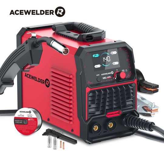 Discover ACEWELDER 140A MIG Welder 110V Flux Cored MlG 3 In 1 Lift TIG Stick ARC Welder Large LED Display Digital Welding Machine