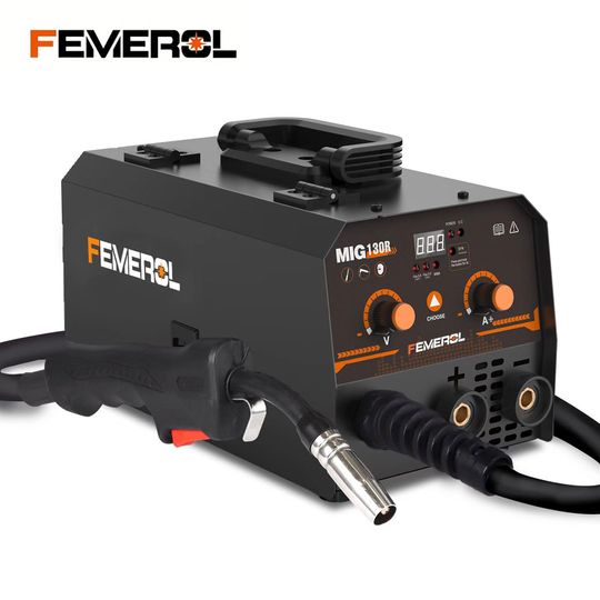 Discover FEMEROL 2 In 1 MIG Welding Machine 130A Portable Gasless Stick ARC MIG Welder 110A IGBT Synergic Flux Core MIG Welder