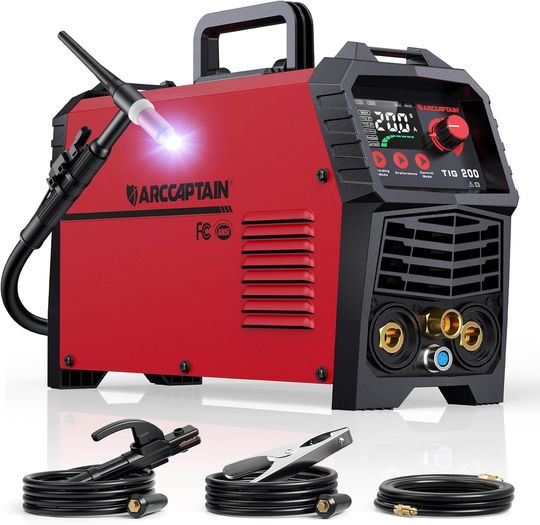 Discover 200A Dual Voltage TIG/Stick Welder with LED Display, 2T/4T Function and High Frequency Start