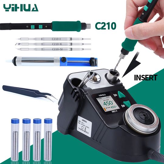 Discover YIHUA 982-V Precision Soldering Iron Station kit C245 C210 Fast Heating For SMD PCB Repair Tools Desoldering Welding Equipment
