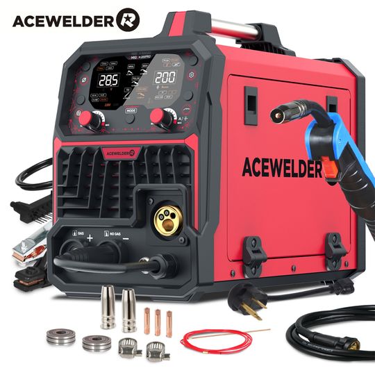 Discover ACEWELDER 200A Aluminum MlG Welder With Pulse Gas MlG Gasless MIG Stick Lift TlG Spot Weld Welder 110/220V